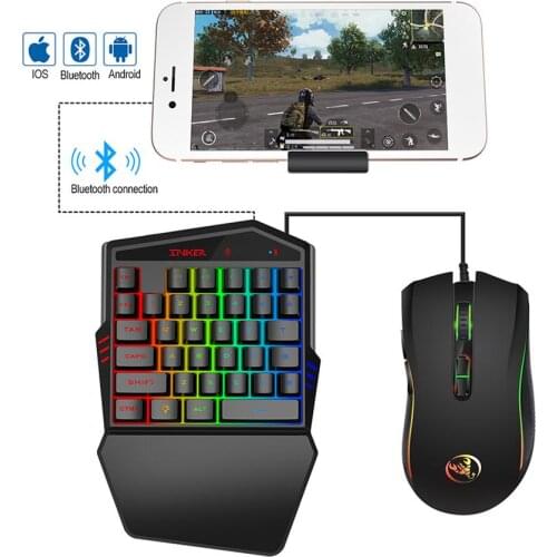 Bluetooth 4.2 Wireless Keyboard Set Direct Connection Keyboard with LED Rainbow Backlight Support For A Variety Of Mobile Games