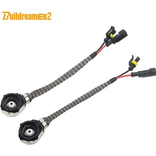 Buildreamen2 2 X Car HID Harness Wring Converter AMP Plug Cable Socket Adapter Wire For D2 D2S D2R D2C D4 D4S D4C D4R Xenon Bulb