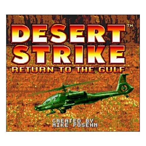 Desert Strike - Return to the Gulf NTSC Version 16 Bit 46 Pin Big Gray Game Card For USA Game Players