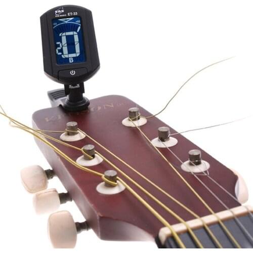 ENO ET-33 Guitar Tuner Ukulele Bass Violin Chromatic LCD clip-on Electronic Digital guitarra music instrument Free Shipping