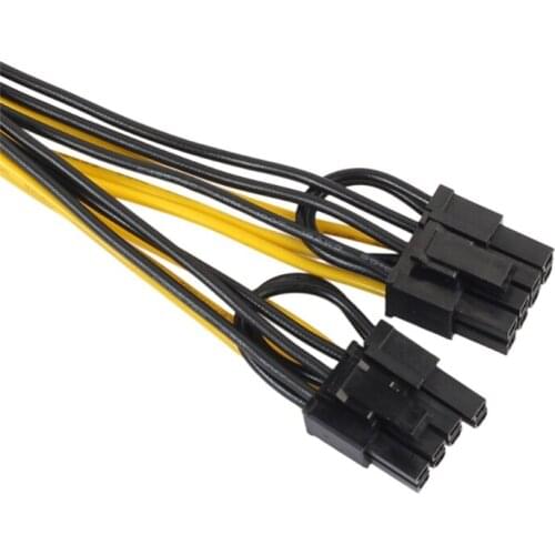 22cm 6 Pin Female to Dual 8 Pin Male PCI-E Power Adapter Cable,Computer Video Graphics Card Power Supply Extension Cord