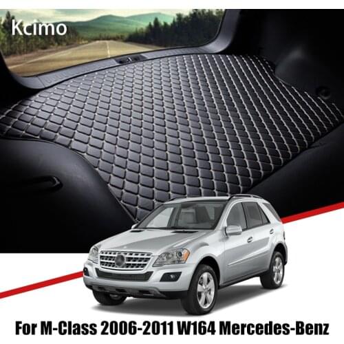 Leather Car Trunk Mat Carpet Tail Benz W164 Cargo Liner For Mercedes Benz M Class 2006-2011 Trunk Boot Mat GLE Benz ML Liner Pad