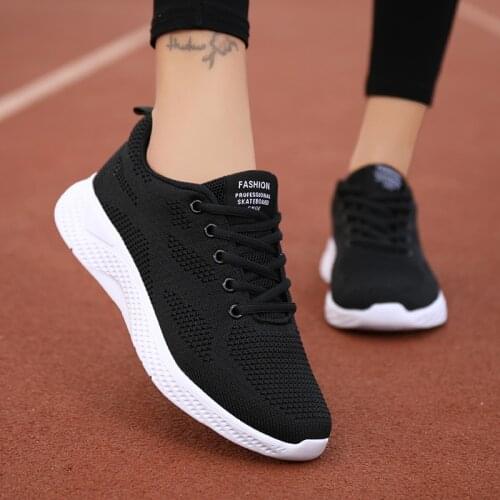 Women Casual Sports Shoes Fashion Shoes for Women Sneakers Mesh Breathable Walking Flat Shoes Women Black Shoes Chaussure Femme