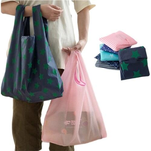 Cute Cartoon Shopping Bag Fruit Vegetable Foldable Storage Bag Eco-Friendly Grocery Tote Pouch Large Capacity Grocery Bags