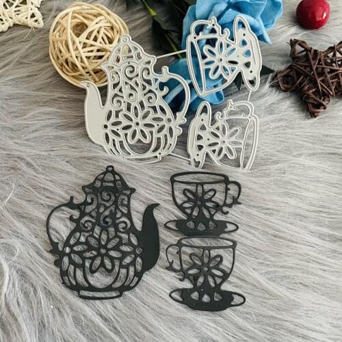 Teapot cup model metal cutting dies decoration Scrapbook knife mould blade punch stencils die cutter metal embossing