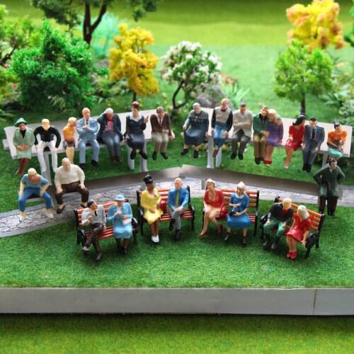 Model Railway O scale Seated Figures 1:48 Painted Sitting People Model Railway Layout Accessories P48