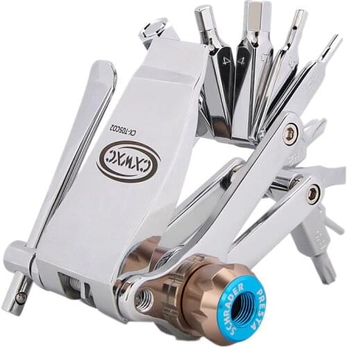 CXWXC 16 in 1 Multi Bike Repair Tool Kit Bicycle Tools Sets Multifunctional Folding Multitools for MTB Road Bike