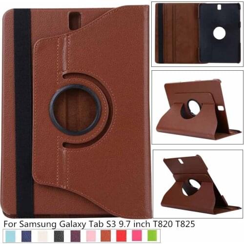 New Business 360 Rotating Case Flip Stand Smart Cover PU Leather Case for Samsung Galaxy Tab S3 9.7 T820 T825 Tablet Fundas