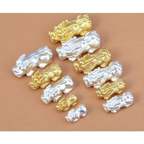 Real 925 Sterling Silver Wealth Animal Pixiu Pendant For Women Man Female Dragon Son Beads