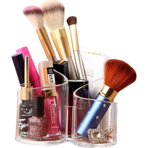 Transparent acrylic eyebrow pen cosmetic brush storage box table top ornament finishing box connected remote control storage dis