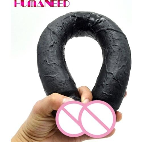 46*5cm Thick Long Dildo Realistic Penis Black Flesh Color Double Dildo Two Headed Big Dildo Peney Realista Conslador Gay Sex Toy