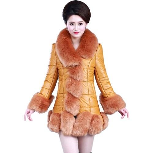 Autumn winter Parker fur womens new 2020 fur one female medium long fox fur grass coats female imitation fur thick cotton coat