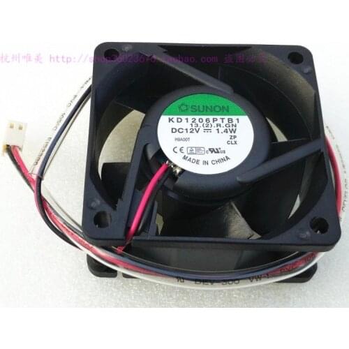 Brand New For Sunon 6025 6cm Double Ball Fan Kd1206ptb1 12v 1.4W 2-Wire