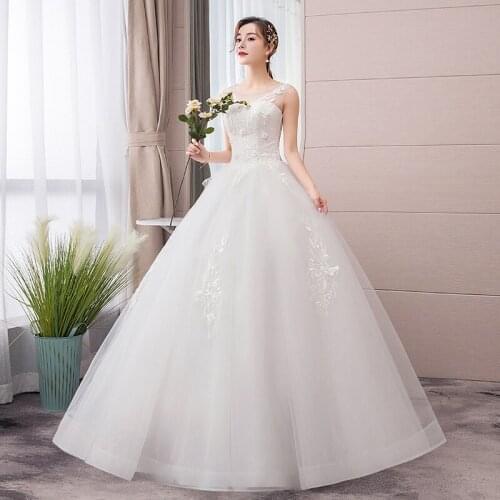 Wedding Dress Lace Up 2020 New Style Bride O-neck Luxury Embroidery Wedding Dresses Vestido De Noiva Bridal Ball Gowns