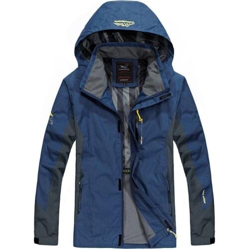 Plus Size L-7XL 8XLJacket Men Outwear Waterproof Windbreaker Hooded Jackets Mens Sportswear Coat Outwear Military Tactical Coats