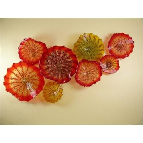 High Quality Colored Hand Blown Glass Hotel Decor Wall Plates