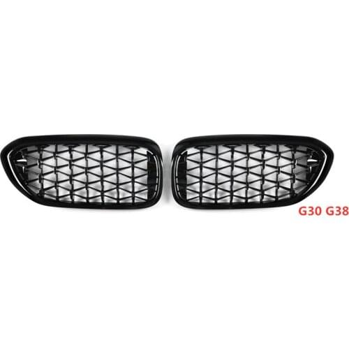 Replacement G30 Front Bumper Grill For BMW 5 Series M5 G31 520i 530i 540i ABS Gloss Black Diamond Style Front Kidney Grille