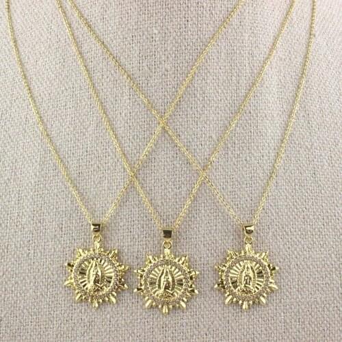 19inch 10pcs/lot New design cz necklace,religion charm cubic zircon component,popular plated chain necklace cheap wholesale