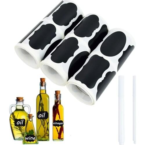 250Pcs Labels Sticker and 2Pcs Chalk Pens Waterproof Chalkboard Handwritten Kitchen Seasoning Label Party Wrapping Seal Stickers