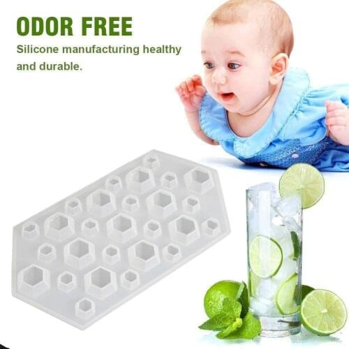 3D Diamond Gem Silicone Ice Cube Tray Ice DIY Mold Cup Handmade Craft Fondant Muffin Ice Art Chocolate Biscuit Mould Mold M C4Q4