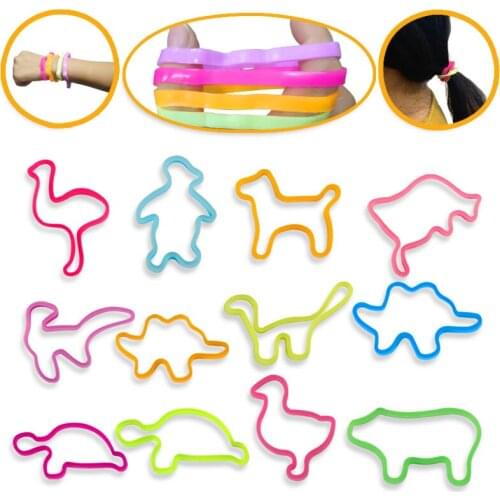Childrens silicone rubber band childrens fun game DIY silicone hand strap hair creative animal rubber band toy