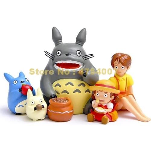 5pcs/lot cute anime my neighbor totoro mei picnic bonsai doll resin action figure collection 3cm Toy