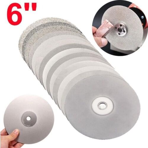 6" Diamond Grinding Disc Coated Flat Lap Jewelry Polish Wheel Grit 80 120 150 180 240 320 400 600 800 1000 1200 1500 2400 3000