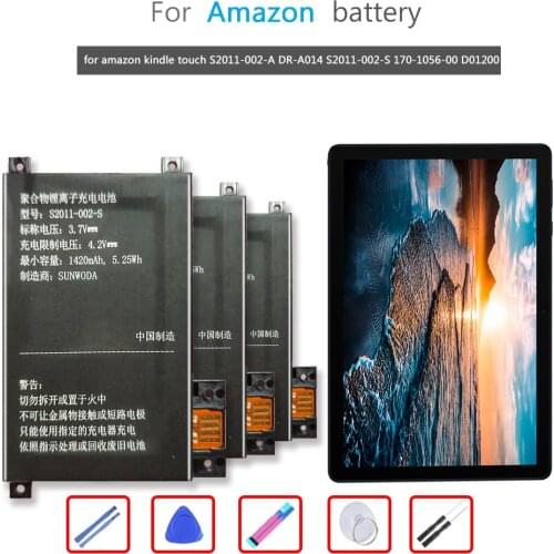 Battery 1420mAh for Amazon Kindle Touch S2011-002-A DR-A014 S2011-002-S 170-1056-00 D0 Tablet Li-ion Bateria