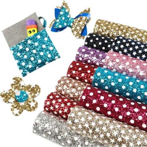 David accessories 20*33cm dot Sequins faux artificial Synthetic leather fabric hair bow diy decoration crafts 1piece,1Yc4250