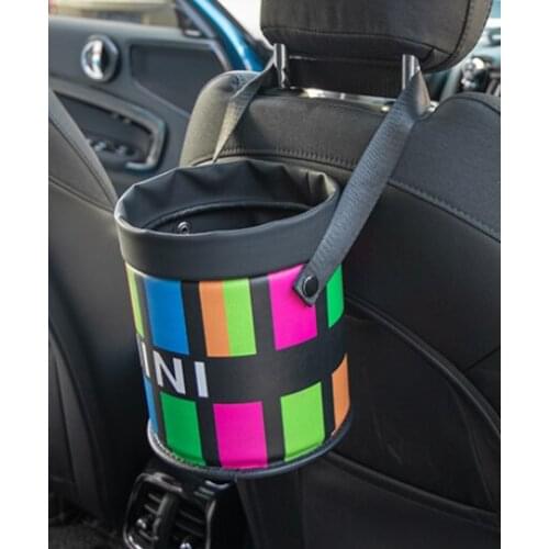 Vehicle-mounted Trash Can Min Cooper Trashcan Multifunctional Vehicle Storage Bucket Rear Hanging Bag
