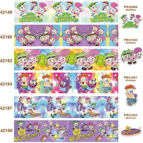 Free shipping 10 yards cartoon printed grosgrain ribbon 25889