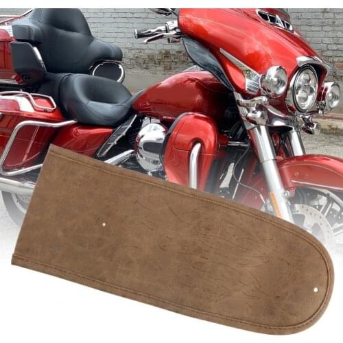 40% Dropshipping!!Motorcycle Rear Fender Bib Flame Embossing Faux Leather Long Fender Protector for Glide