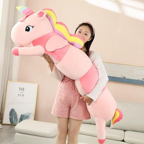 80-120cm Cute Caterpillar Shaped Doll Stuffed Unicorn Dinosaur Cattle Plush Toys Soft Cartoon Long Pillow Girls Birthday Gifts