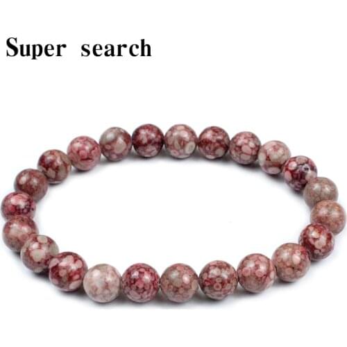 Red carnelian Charm Men Bracelet Natural Stone 6/8/10/12MM Bead Coral Rope/Elastic Rope Women Bangle Lucky jewelry Gifts