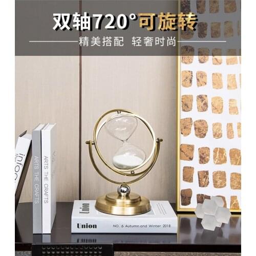 Best Selling Home Decorative Metal 30/60 minute Sand Timer Hourglass Clock Office Business Gift Golden Sand Clock