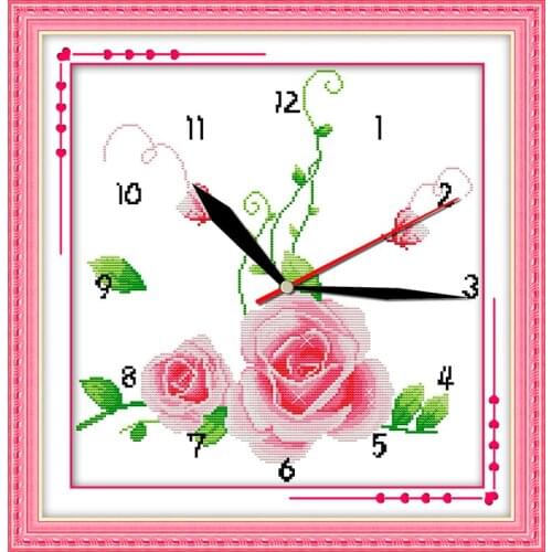 Happy memories cross stitch kit 14ct 11ct count print canvas wall clock stitching embroidery DIY handmade needlework