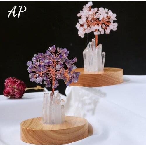 Natural Crystal Lamp Nightstand Light Amethyst Gem Making USB Interface Health Energy Stone For Gifts