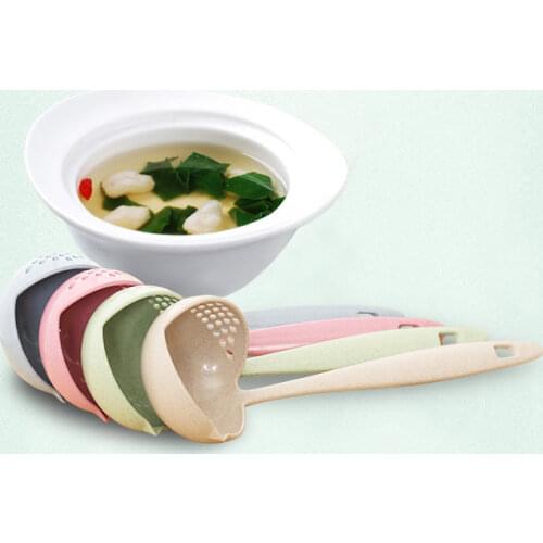 FenKicyen New Soup Spoon Long Handle Kitchen Strainer Solid Color Cooking Colander Kitchen Scoop Plastic Tableware Colander Hot