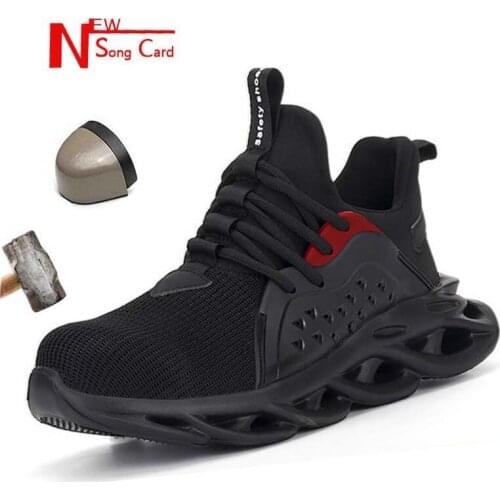 2019 New Mens Steel Toe Work Safety Shoes Casual Breathable Outdoor Sneakers Puncture Proof Boots Comfortable safety shoes36-38