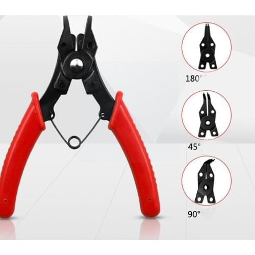 New 4 in 1 Circlip Snap Ring Plier Four Headed Pliers Disassembly Multitool Springs Fastener Shaft Set Spring Used Puller P Y2G2