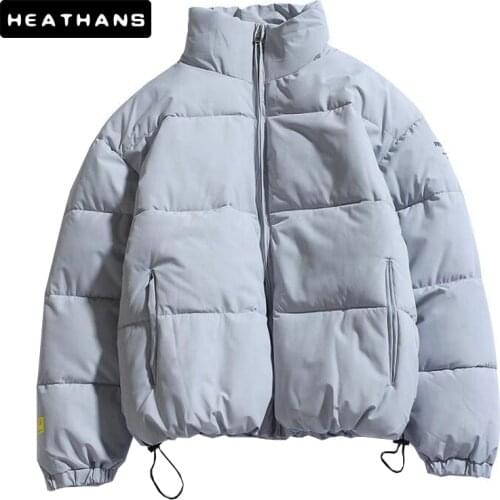 New Winter Coat Mens Warm Parkas Streetwear Cotton Coats Slim Male Jackets Solid Windproof Padded Coat Men ClothingDropshipping