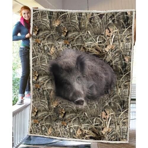 Boar Hunting Blanket Huntbeus 3D full printed Wearable Blanket Adults/kids Fleece Blanket HOME ACCESSORIES drop shippng