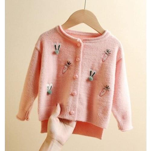 2021 Autumn Winter New Childrens Korean Boys Sweaters Baby Cardigan Printing Top Long Sleeve Coat Casual Tunic Embroidery Top