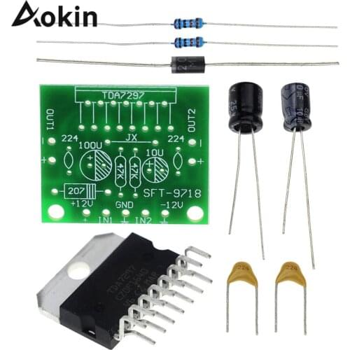 TDA7297 15W amplifier board spare parts dc 12v grade 2.0 dual audio encoding 15w electronic diy kit