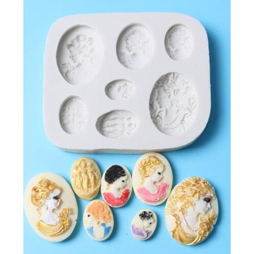 Retro Frame for Cupcake Chocolate Pastry Fondant Cake Mold Sugarcraft Decorating Cutter Tool Silicone Gumpaste Mold Color Random