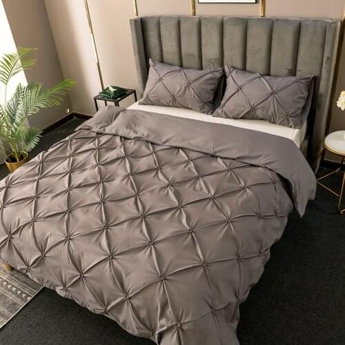 Luxury Duvet Cover Set Solid Color Bedclothes Bedding Sets Bed Duvet Cover with 2 Pillowcase Set Bedclothes Queen King Size