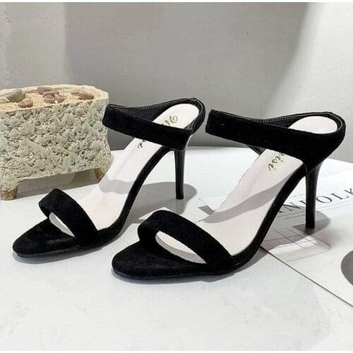 35-42 Yards Large Sandals 2021 Womens Stiletto Sandals Simple Slippers Professional Sexy Solid Color High-heeled Sandals