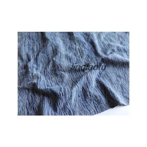 Old denim jacquard thin stretch denim clothing fabric