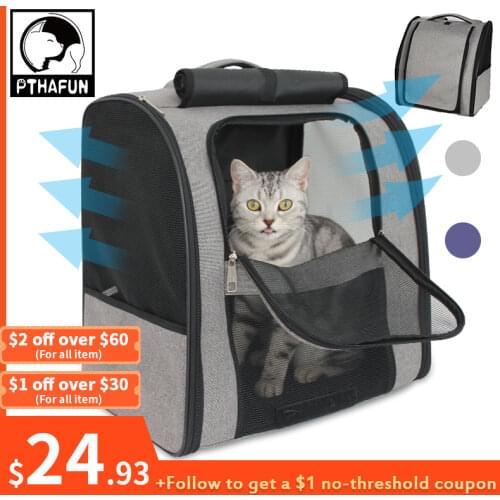 Pet Cat Bag Cat Carrier Bag Pets Outgoing Carry Backpack Cats Double Shoulder Bag Travel Breathable Puppy Bags Carriers Supplies