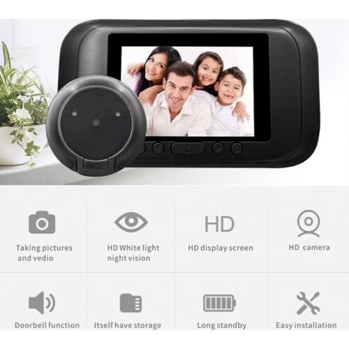 Digital Smart Video Doorbell Camera Automatic Photo/Video PIR Motion Detection IR Night Vision 12 Month Long Standby